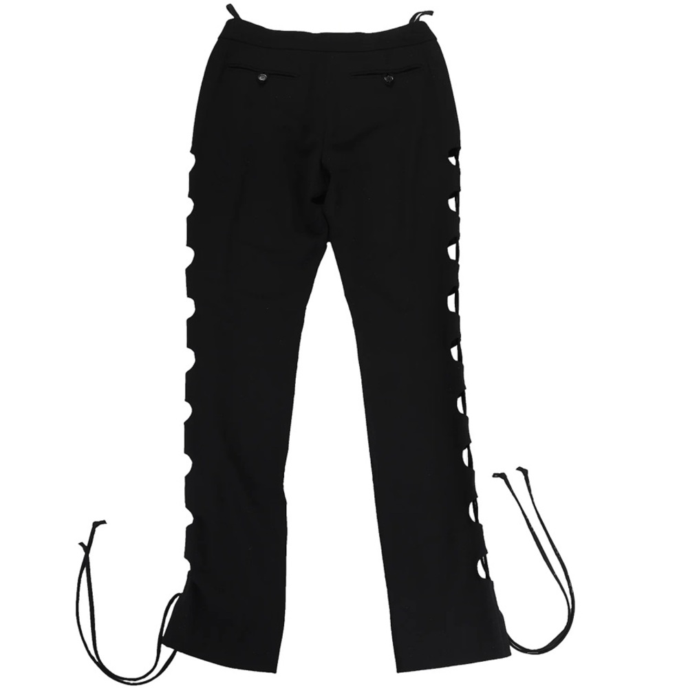 RARE!! sz S Helmut Lang Black wool trousers with lace up side panels